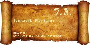 Tancsik Mariann névjegykártya